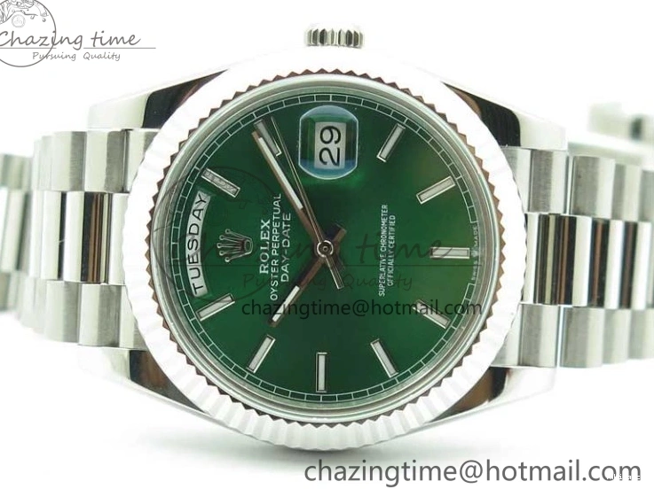 Markers 40mm SS Bracelet Green 228239 SS Stick 904 Version Dial Day-Date Dial A2836 on President New BP 0714